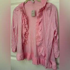 Madison Pink Bolero Cover-Up Size Small NEW Ruffled Edges Belk Soft Jacket!